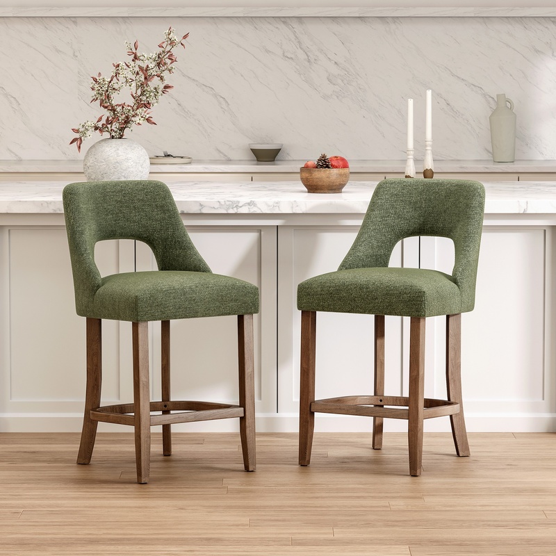 Furniture Leg Set - Green Upholstered Counter Stools Set of