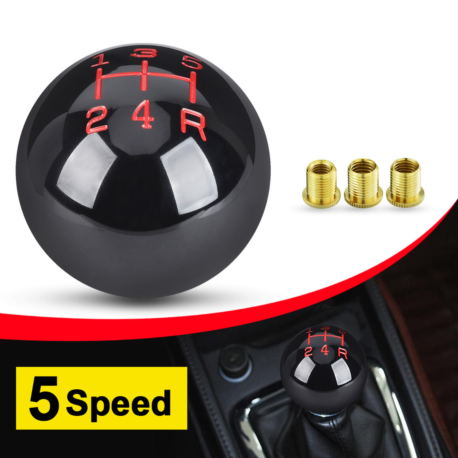 Cabinet Knob Round - 5 Speed Round Ball Gear Shift