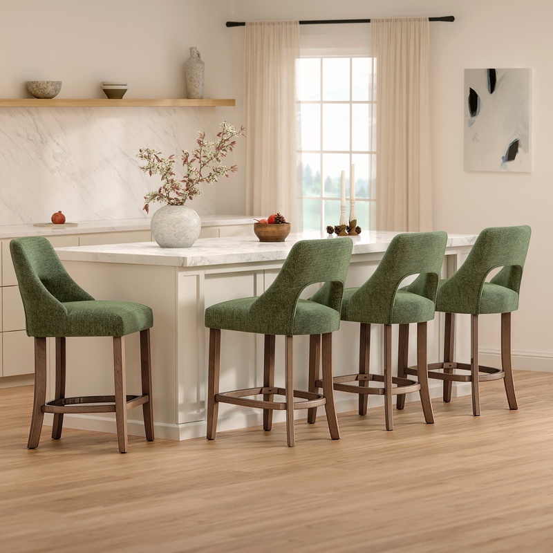 Green Upholstered Counter Stoo - Furniture Leg Set recensie en prijs
