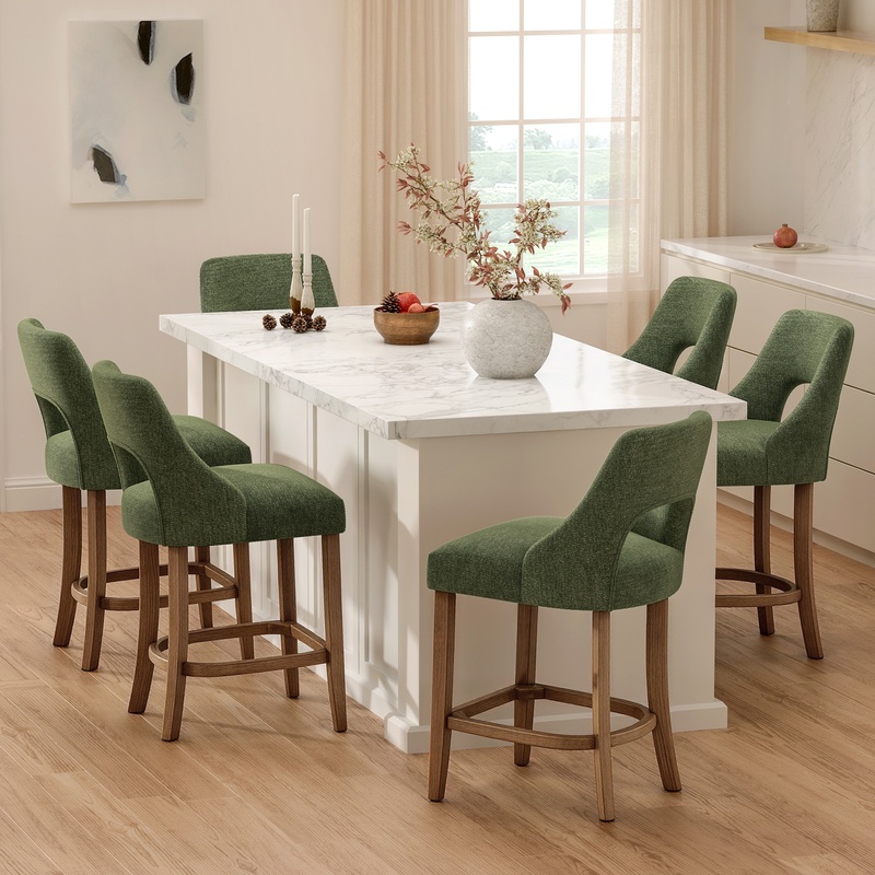 Green Upholstered Counter Stoo - Furniture Leg Set recensie en prijs
