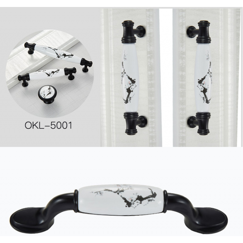 Ceramic White/Black Cabinet Ha - Vintage Furniture Hardware Pulls recensie en prijs