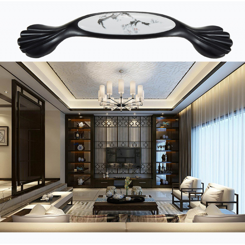 Ceramic White/Black Cabinet Ha - Vintage Furniture Hardware Pulls recensie en prijs