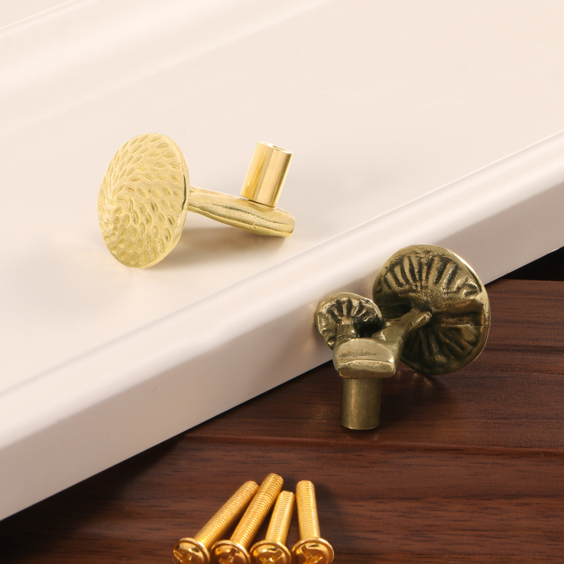 1pc Vintage Brass mushroom Kno - Vintage Furniture Hardware Pulls recensie en prijs