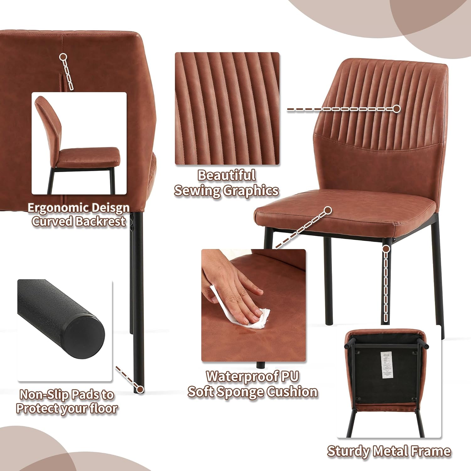 PU Leather Dining Chairs Set o - Furniture Leg Set recensie en prijs