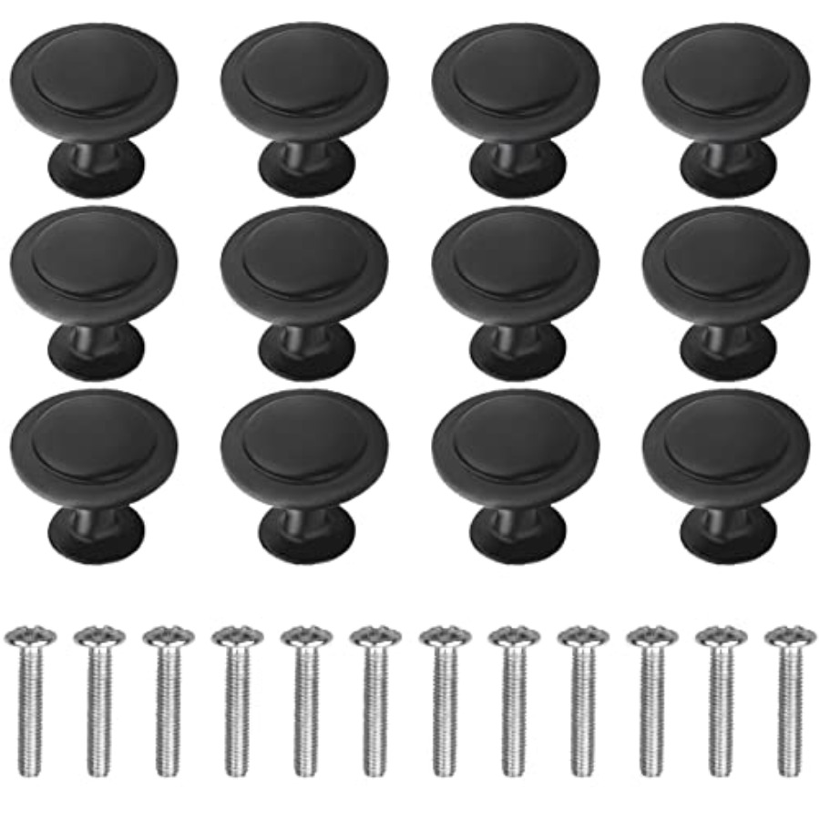 12 Pack Black Round Cabinet Ha - Cabinet Knob Round recensie en prijs