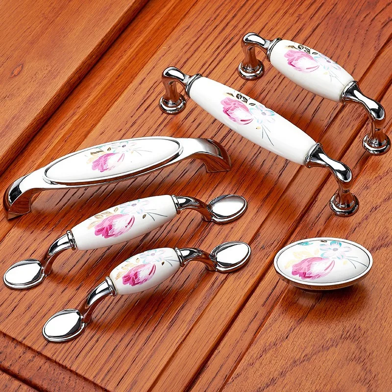 Tulip Ceramic Door Handle Silv - Vintage Furniture Hardware Pulls recensie en prijs