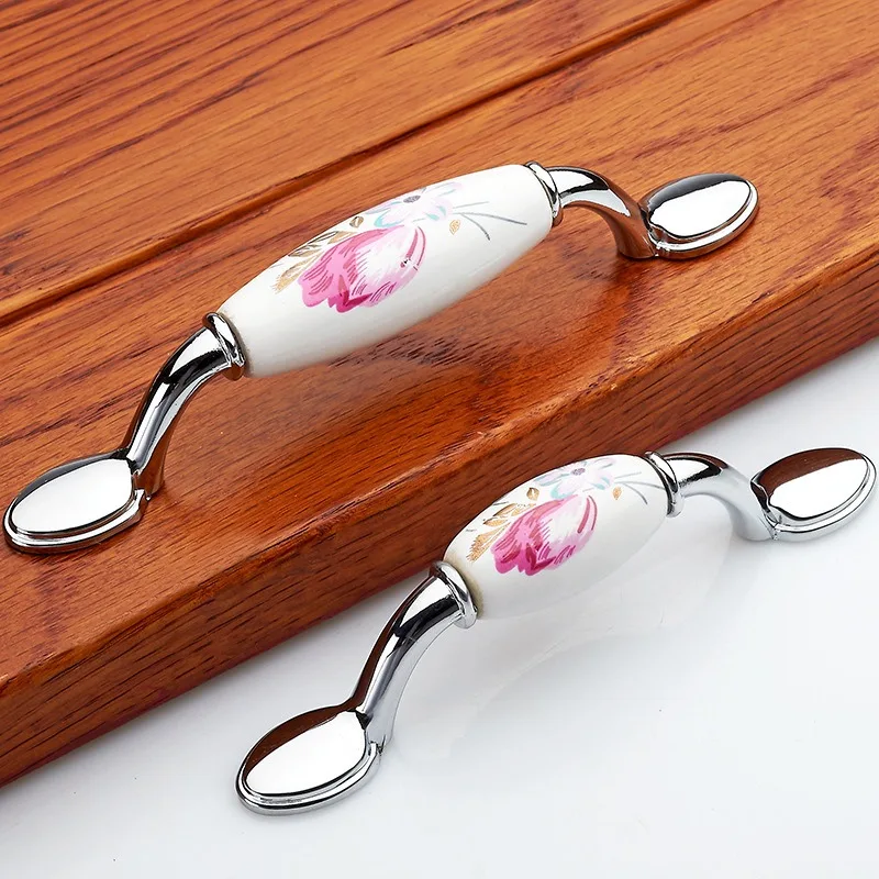 Tulip Ceramic Door Handle Silv - Vintage Furniture Hardware Pulls recensie en prijs