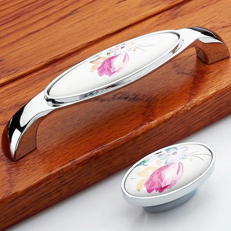 Tulip Ceramic Door Handle Silv - Vintage Furniture Hardware Pulls recensie en prijs