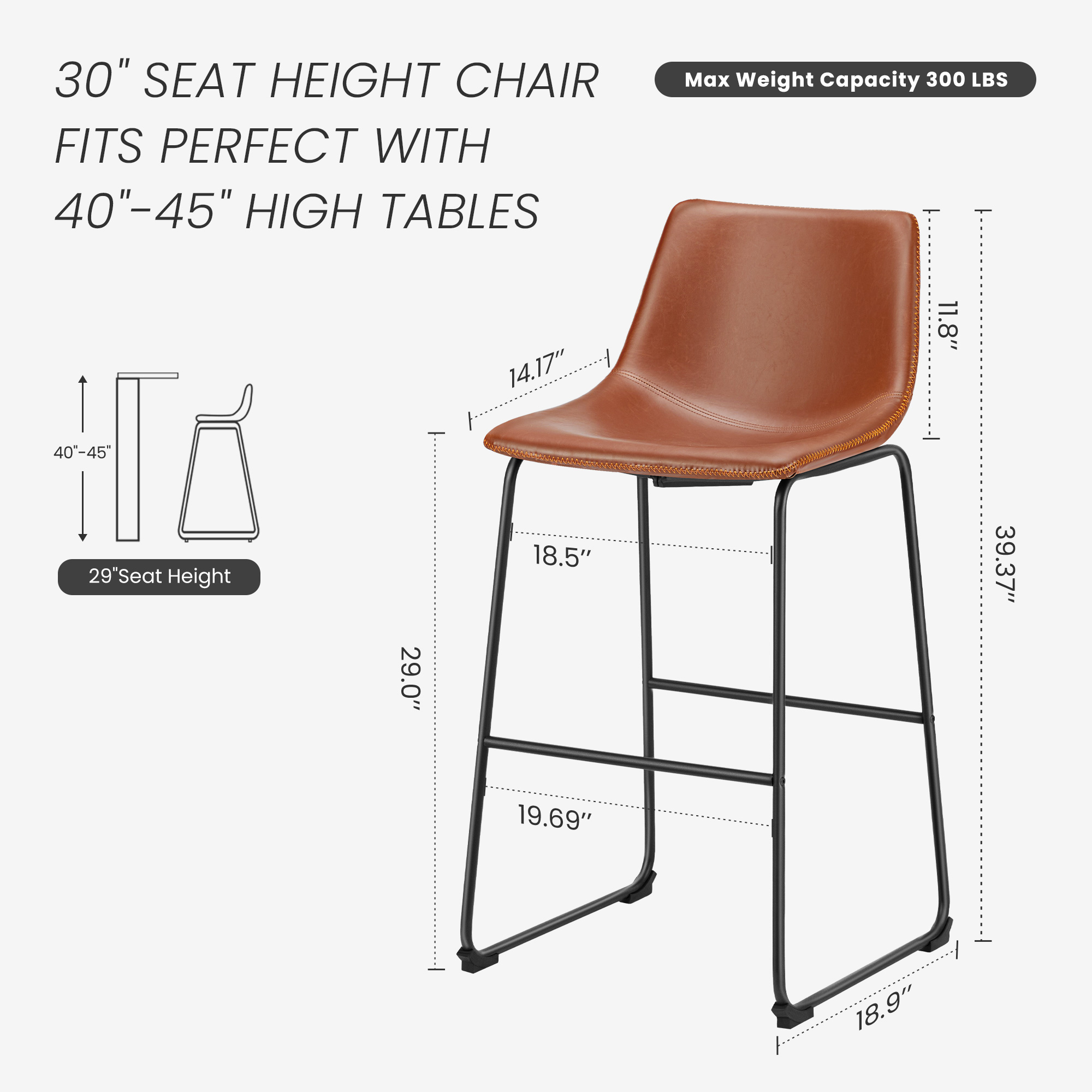 JHK Modern Counter Height Bar  - Furniture Leg Set recensie en prijs