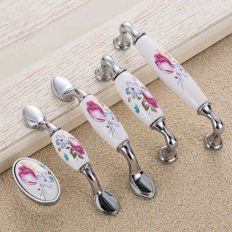 Tulip Ceramic Door Handle Silv - Vintage Furniture Hardware Pulls recensie en prijs