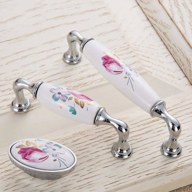 Tulip Ceramic Door Handle Silv - Vintage Furniture Hardware Pulls recensie en prijs